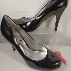 JESSICA SIMPSON PAT. LEATHER "OSCAR" BLACK SLIP-ON COMFORT DRESS CASUAL PUMP 7.5